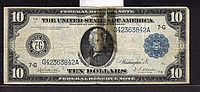 Fr.930, 1914 $10 Chicago Federal Reserve Note, VF-torn